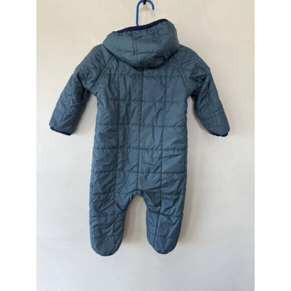 Patagonia Baby 6-12 Months Puffer Reversible Blue Green Baby Snowsuit Bunting - Picture 2 of 4